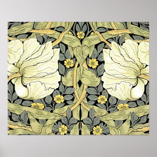 William Morris Pimpernel Tulpen Botanische Kunst Poster (Voorkant)