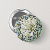 William Morris Pimpernel Tulpen Botanische Kunst Ronde Button 5,7 Cm (Voorkant /achterkant)