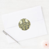 William Morris Pimpernel Tulpen Botanische Kunst Ronde Sticker (Envelop)