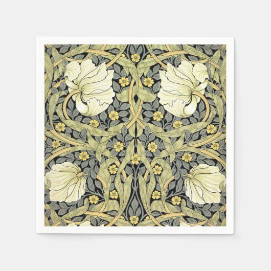 William Morris Pimpernel Tulpen Botanische Kunst Servetten (Voorkant)