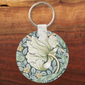 William Morris Pimpernel Tulpen Botanische Kunst Sleutelhanger (Voorkant)