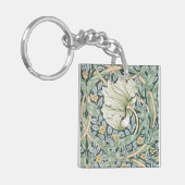 William Morris Pimpernel Tulpen Botanische Kunst Sleutelhanger (Voorkant Links)