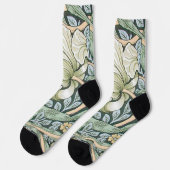 William Morris Pimpernel Tulpen Botanische Kunst Sokken (Links)