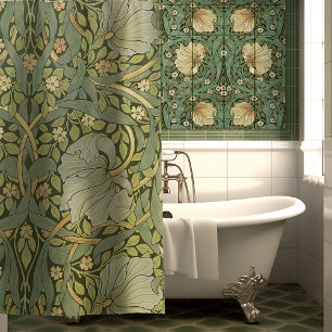 William Morris Pimpernel Vintage Patroon Douchegordijn