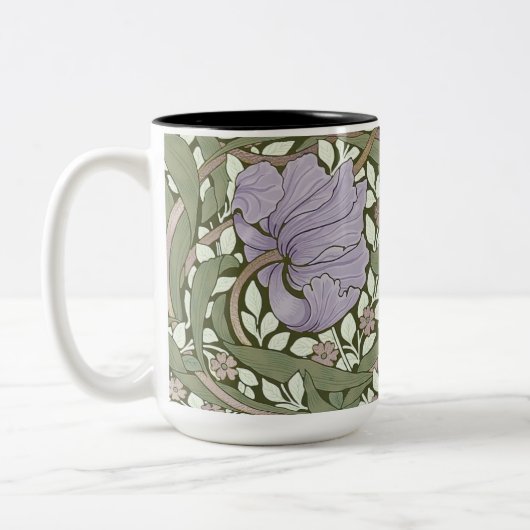 William Morris Pimpernel Vintage Patroon Twee-Toon Tweekleurige Koffiemok (Links)