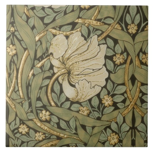William Morris Pimpernel Vintage Pre-Raphaelite Tegeltje (Voorkant)