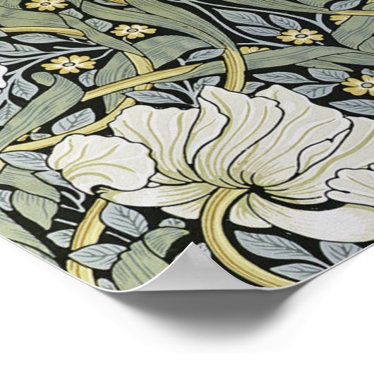 William Morris - Pimpernel Wallpaper Design Poster (Hoek)