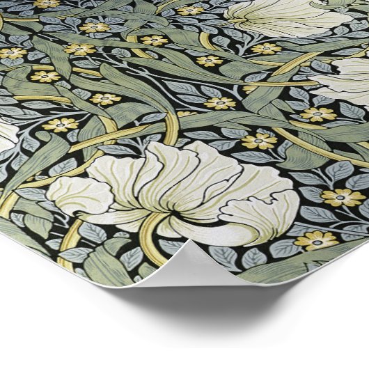 William Morris - Pimpernel Wallpaper Design Poster (Hoek)