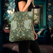 William Morris Pimpernel Warm Green Gold Pattern Tote Bag