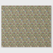  William Morris Pink Blue Brocade Cadeaupapier (Vlak)