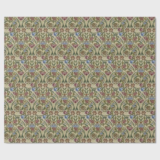 William Morris Pink Blue Brocade Cadeaupapier (Vlak)