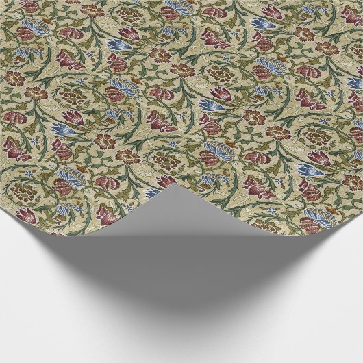  William Morris Pink Blue Brocade Cadeaupapier (Hoek)
