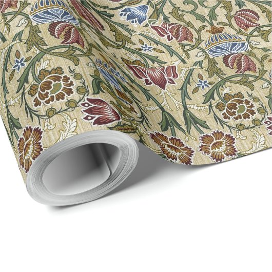  William Morris Pink Blue Brocade Cadeaupapier (Rol Hoek)