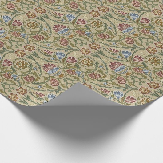  William Morris Pink Blue Brocade Cadeaupapier (Hoek)