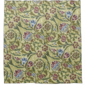  William Morris Pink Blue Brocade Douchegordijn (Voorkant)
