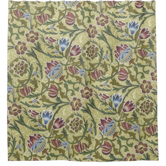  William Morris Pink Blue Brocade Douchegordijn (Voorkant)