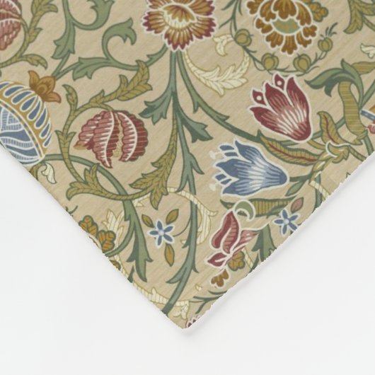  William Morris Pink Blue Brocade Fleece Deken (Hoek)