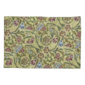 William Morris Pink Blue Brocade Kussensloop (Achterkant-Links)