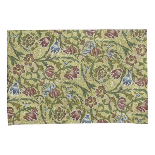  William Morris Pink Blue Brocade Kussensloop (Voorkant-Rechts)