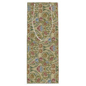 William Morris Pink Blue Brocade Wijn Cadeautas (Achterkant)