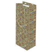 William Morris Pink Blue Brocade Wijn Cadeautas (Voorkant Gekanteld)