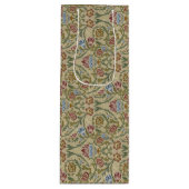 William Morris Pink Blue Brocade Wijn Cadeautas (Voorkant)