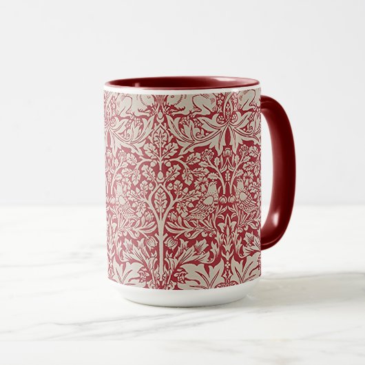 William Morris  Pink Brother Rabbit Birds Mok (Voorkant rechts)