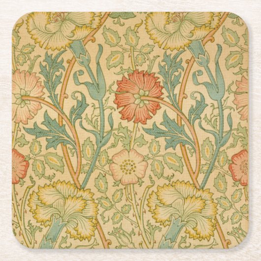  William Morris Pink en Roos Kartonnen Onderzetters (Voorkant)