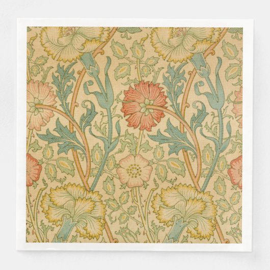  William Morris Pink en Roos Servetten (Voorkant)