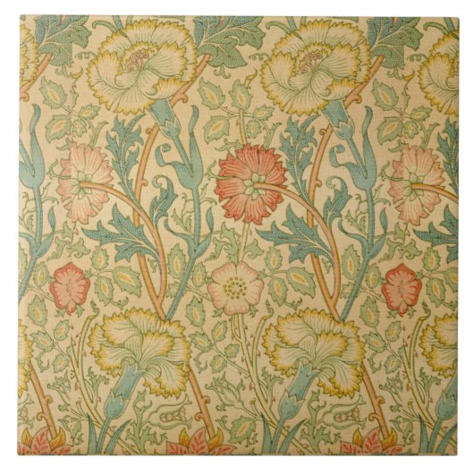  William Morris Pink en Roos Tegeltje (Voorkant)