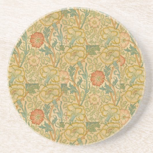  William Morris Pink en Roos Zandsteen Onderzetter (Voorkant)