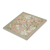William Morris ~ Pink Floral Tegeltje (Zijkant)