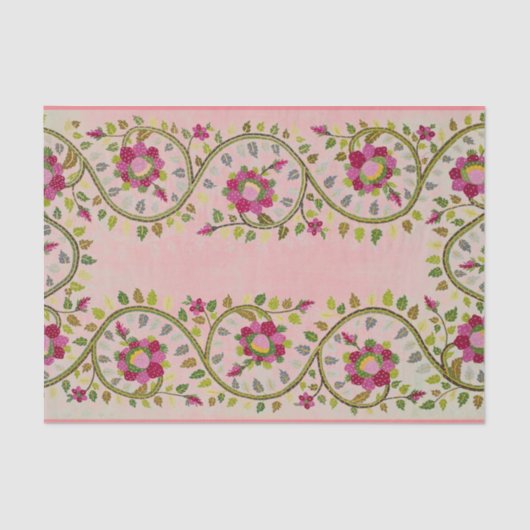 William Morris PINK FLORAL TISSUE PAPIER (Voorkant)