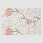 William Morris Pink Gold  Bloemen Tissuepapier (Voorkant)