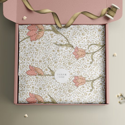 William Morris Pink Gold  Bloemen Tissuepapier