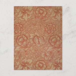 William Morris Pink Poppy Flower Floral Briefkaart