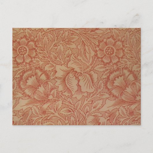 William Morris Pink Poppy Flower Floral Briefkaart (Voorkant)