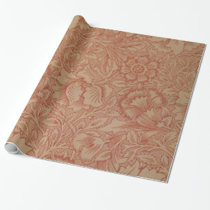 William Morris Pink Poppy Flower Floral Cadeaupapier