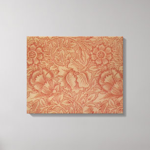 William Morris Pink Poppy Flower Floral Canvas Afdruk