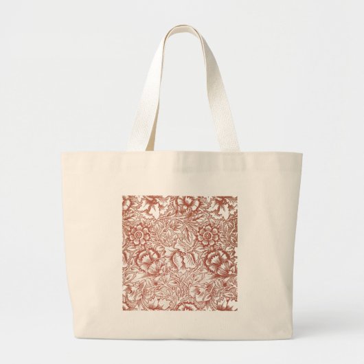 William Morris Pink Poppy Flower Floral Grote Tote Bag (Voorkant)