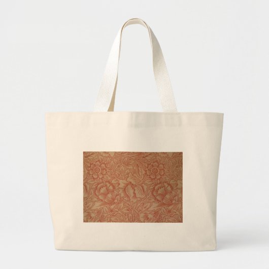 William Morris Pink Poppy Flower Floral Grote Tote Bag (Voorkant)
