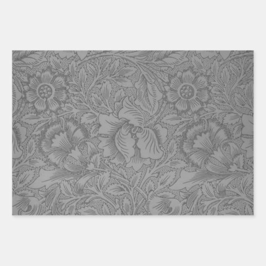 William Morris Pink Poppy Flower Floral Inpakpapier Vel (Voorkant 2)