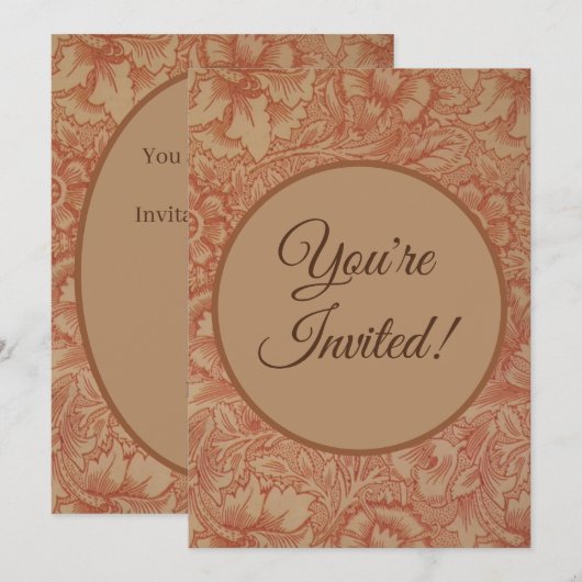 William Morris Pink Poppy Flower Floral Kaart (Voorkant / Achterkant)