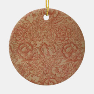 William Morris Pink Poppy Flower Floral Keramisch Ornament