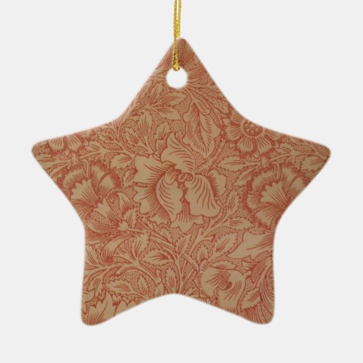 William Morris Pink Poppy Flower Floral Keramisch Ornament (Voorkant)