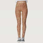 William Morris Pink Poppy Flower Floral Leggings (Voorkant)
