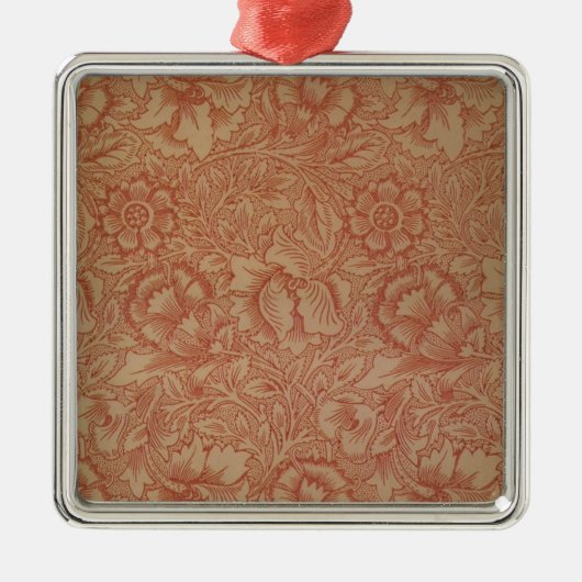 William Morris Pink Poppy Flower Floral Metalen Ornament (Voorkant)