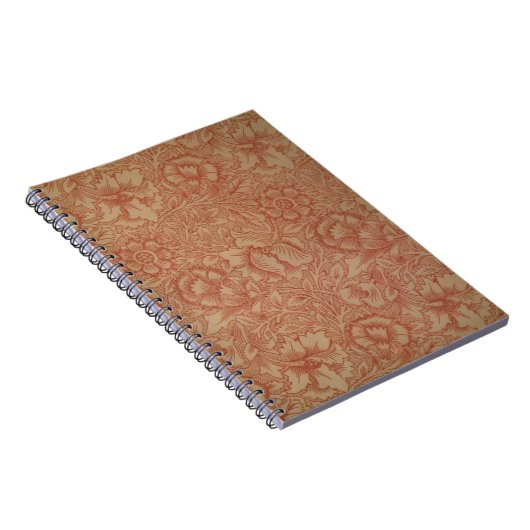 William Morris Pink Poppy Flower Floral Notitieboek (Rechterzijde)