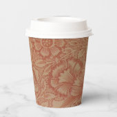 William Morris Pink Poppy Flower Floral Papieren Bekers (Achterkant)
