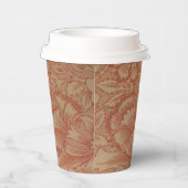 William Morris Pink Poppy Flower Floral Papieren Bekers (Rechts)